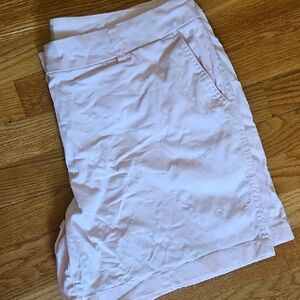 Charlie Paige Blush Pink Cotton Shorts 🌴 Embroidery Perfect For Beach, Bermuda